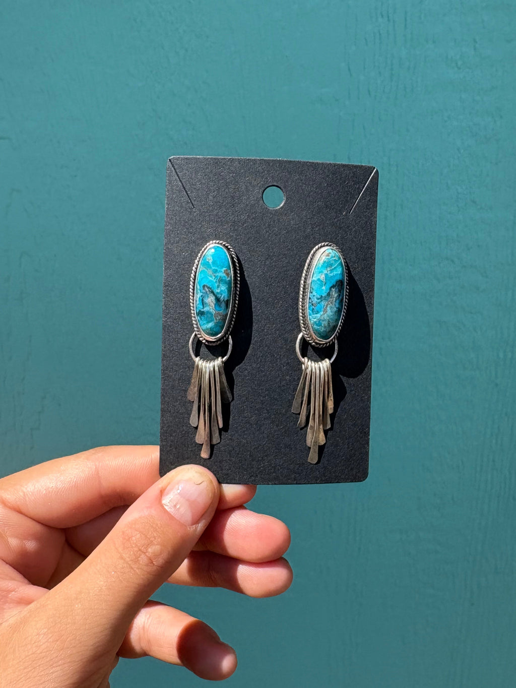 Kingman Turquoise Chandelier Earrings