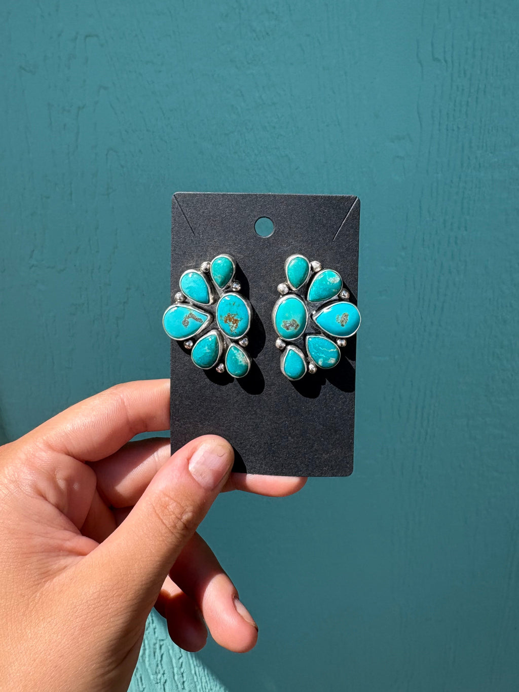 Large Kingman Half Cluster Earrings