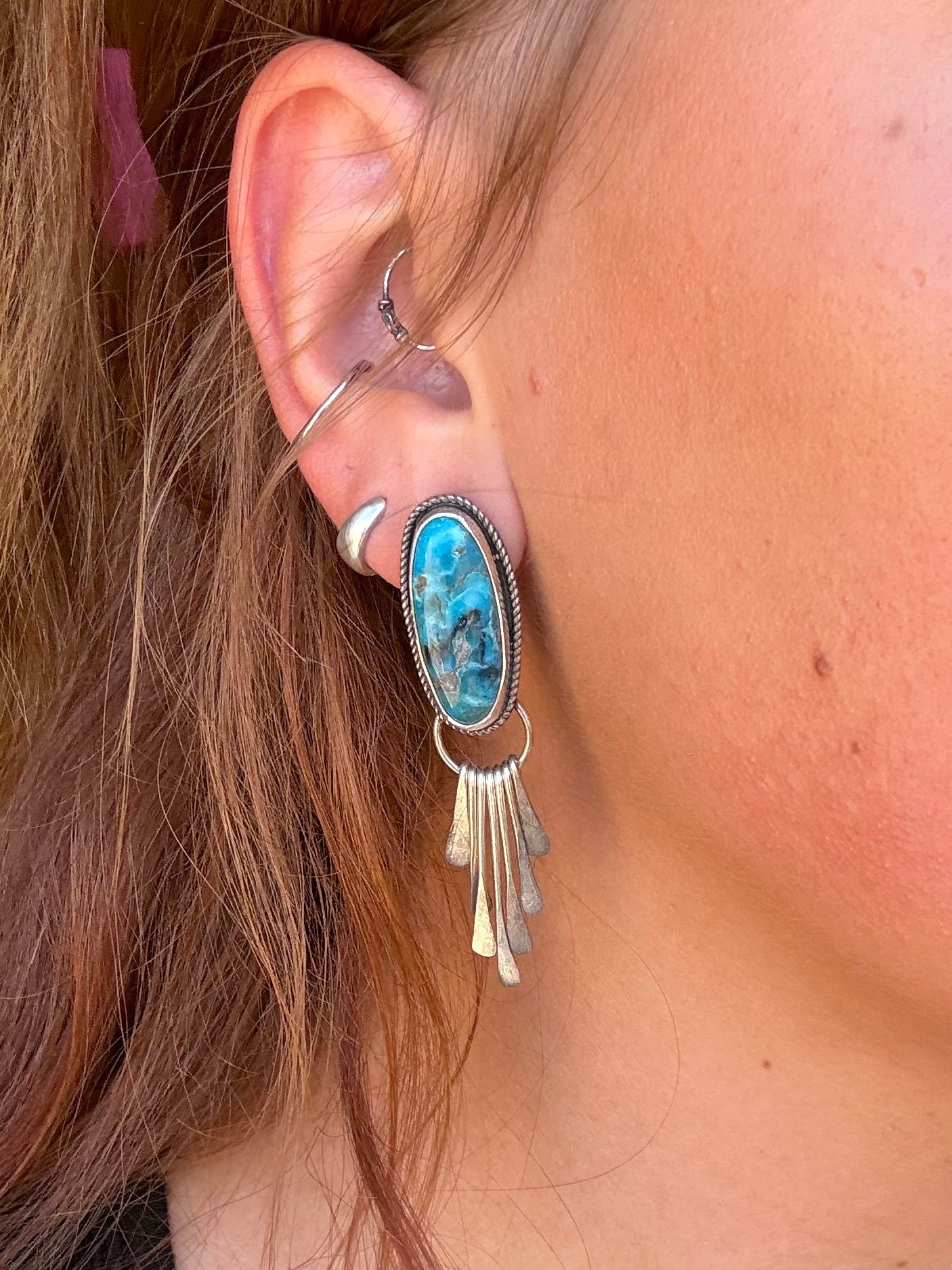 Kingman Turquoise Chandelier Earrings