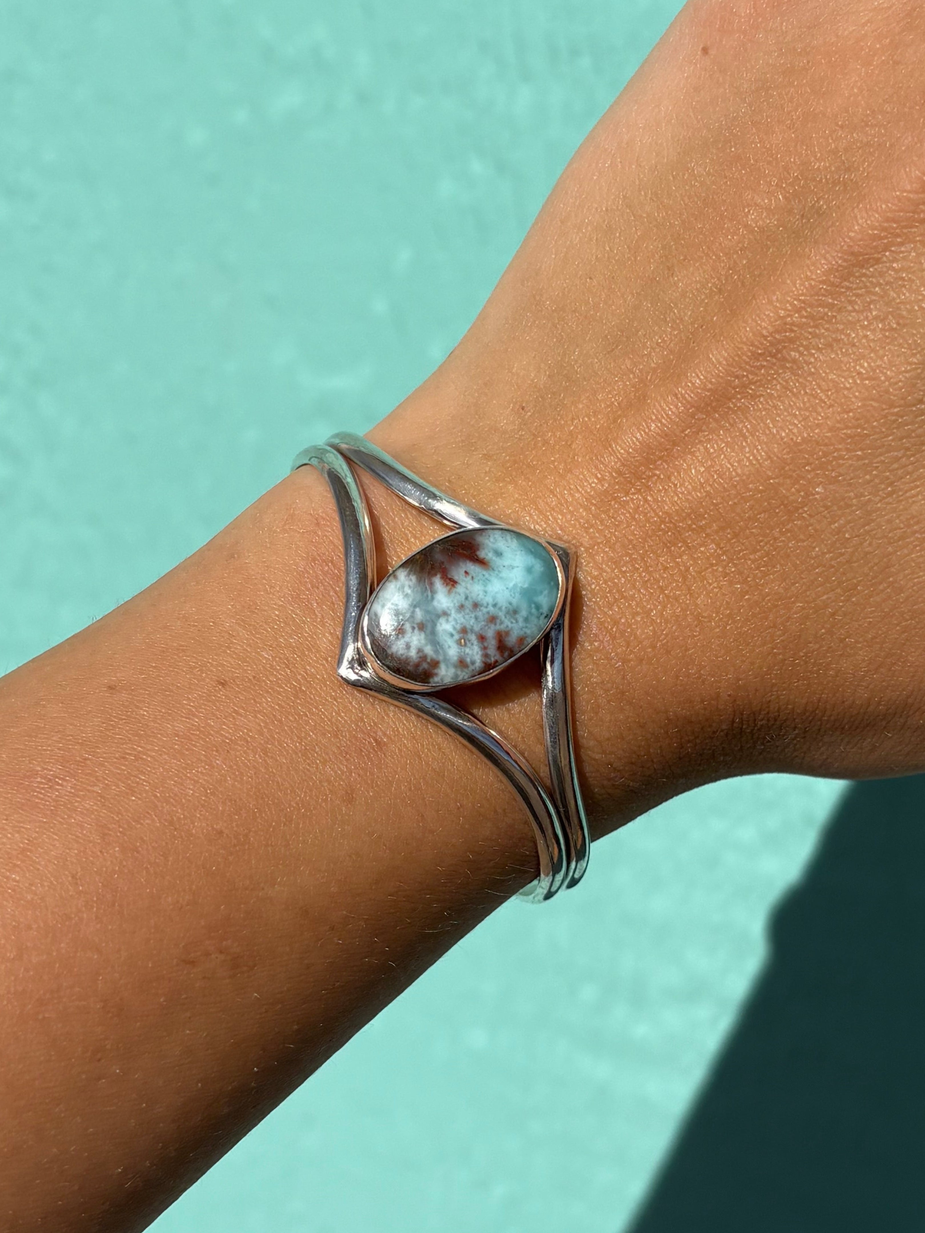 Larimar Diamond Cuff 5 Inches