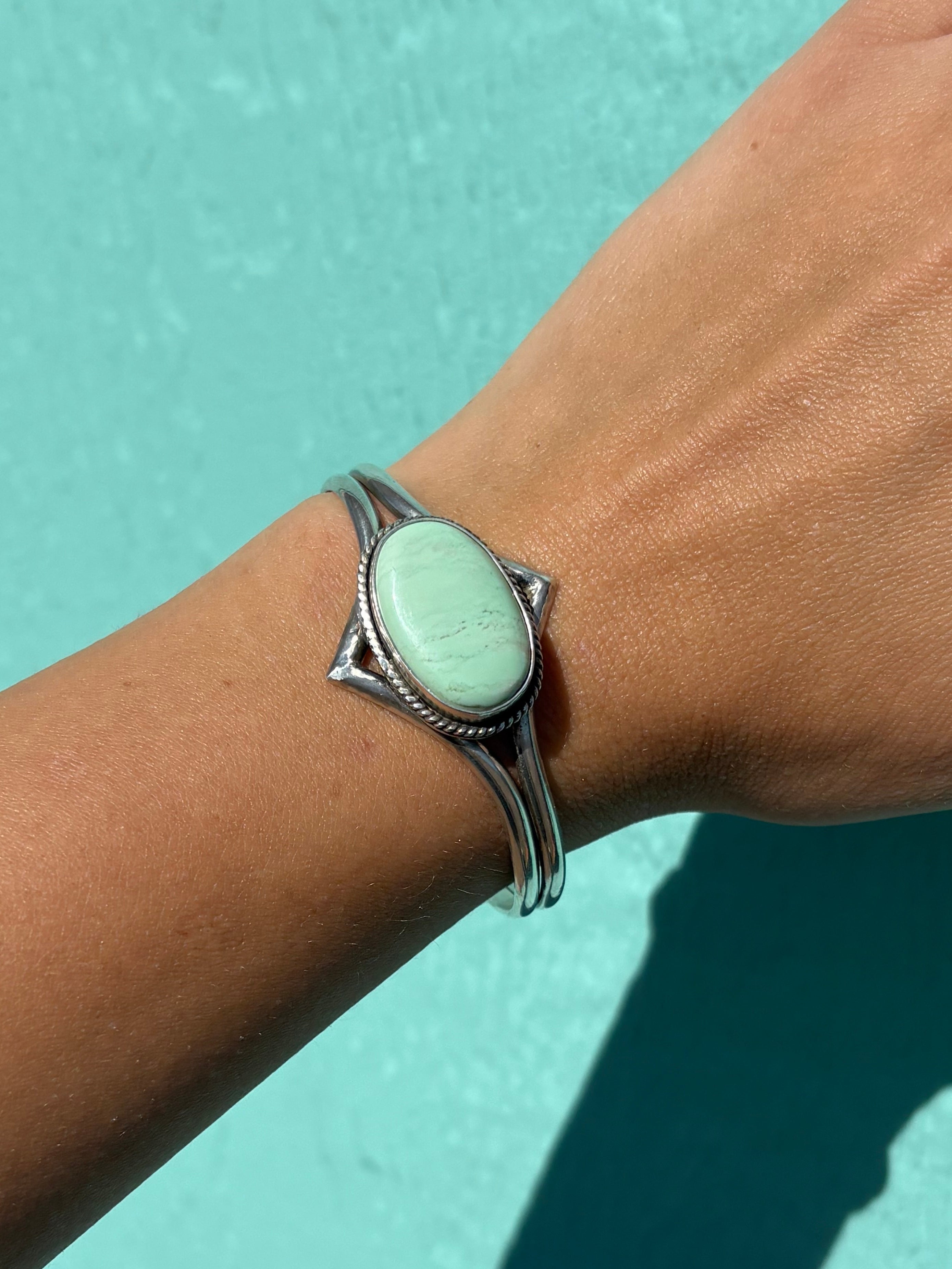 Variscite Diamond Cuff 5 inches