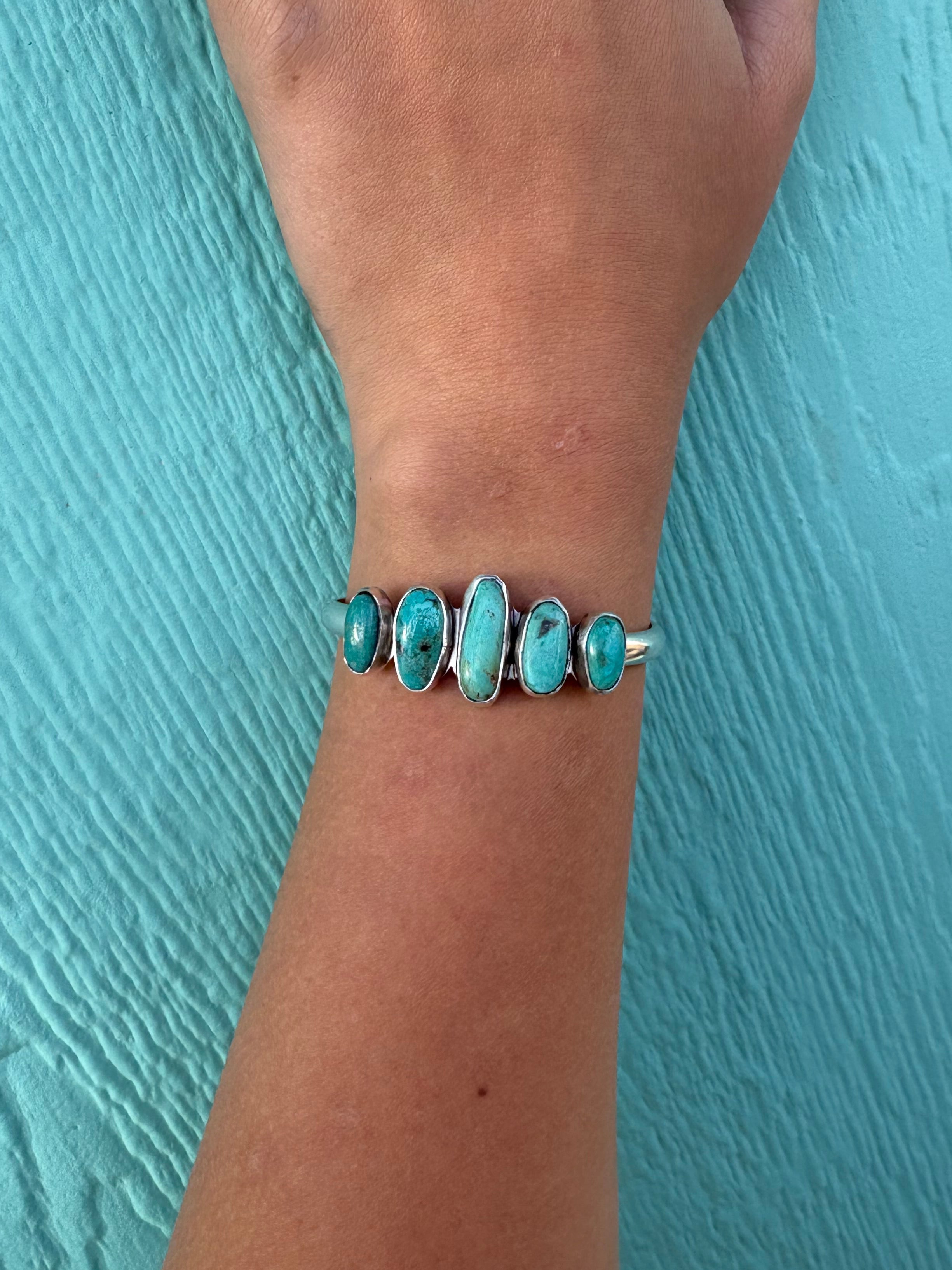 5 Stone Mixed Turquoise Cuff
