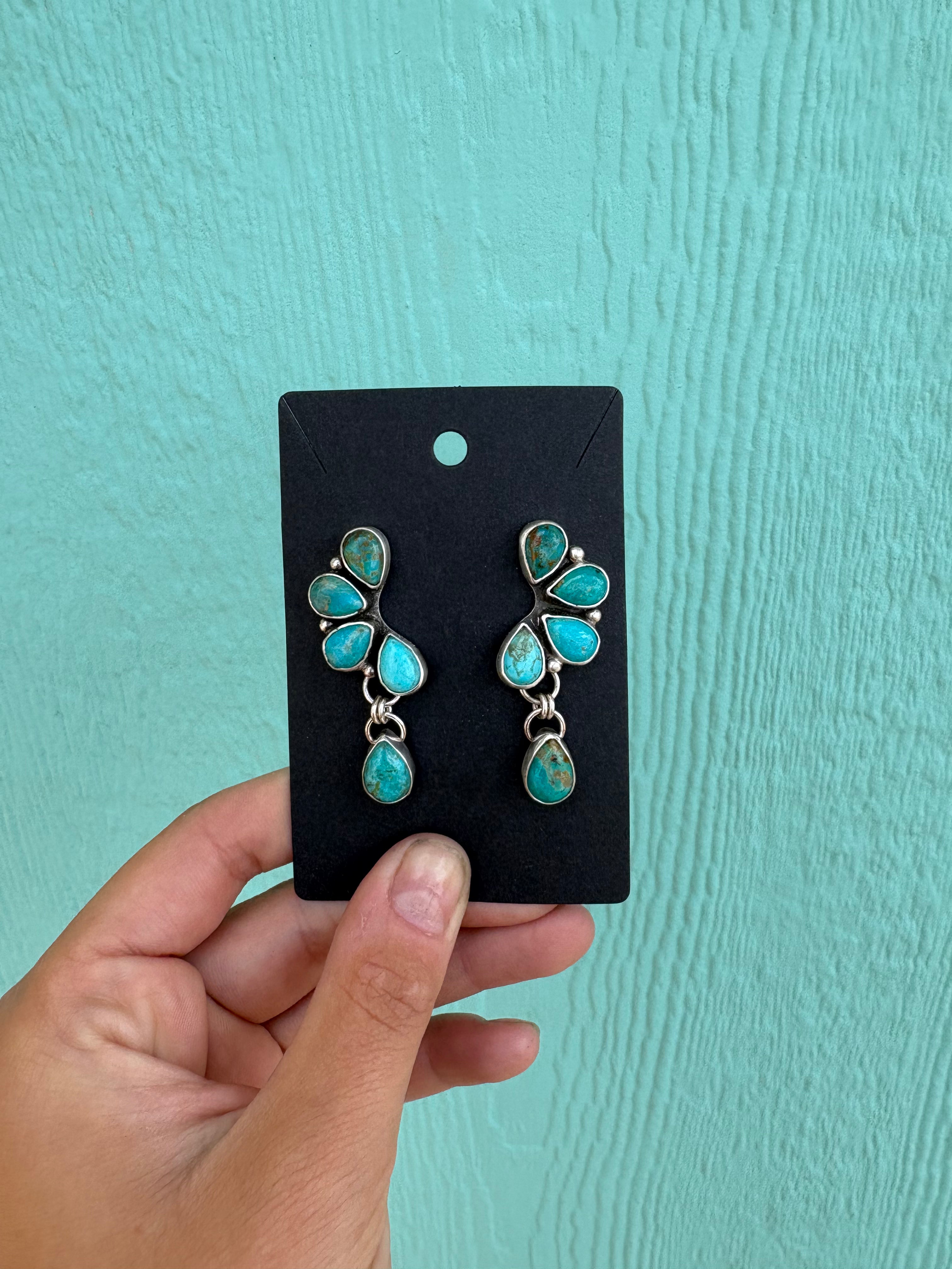Turquoise Cluster Earrings