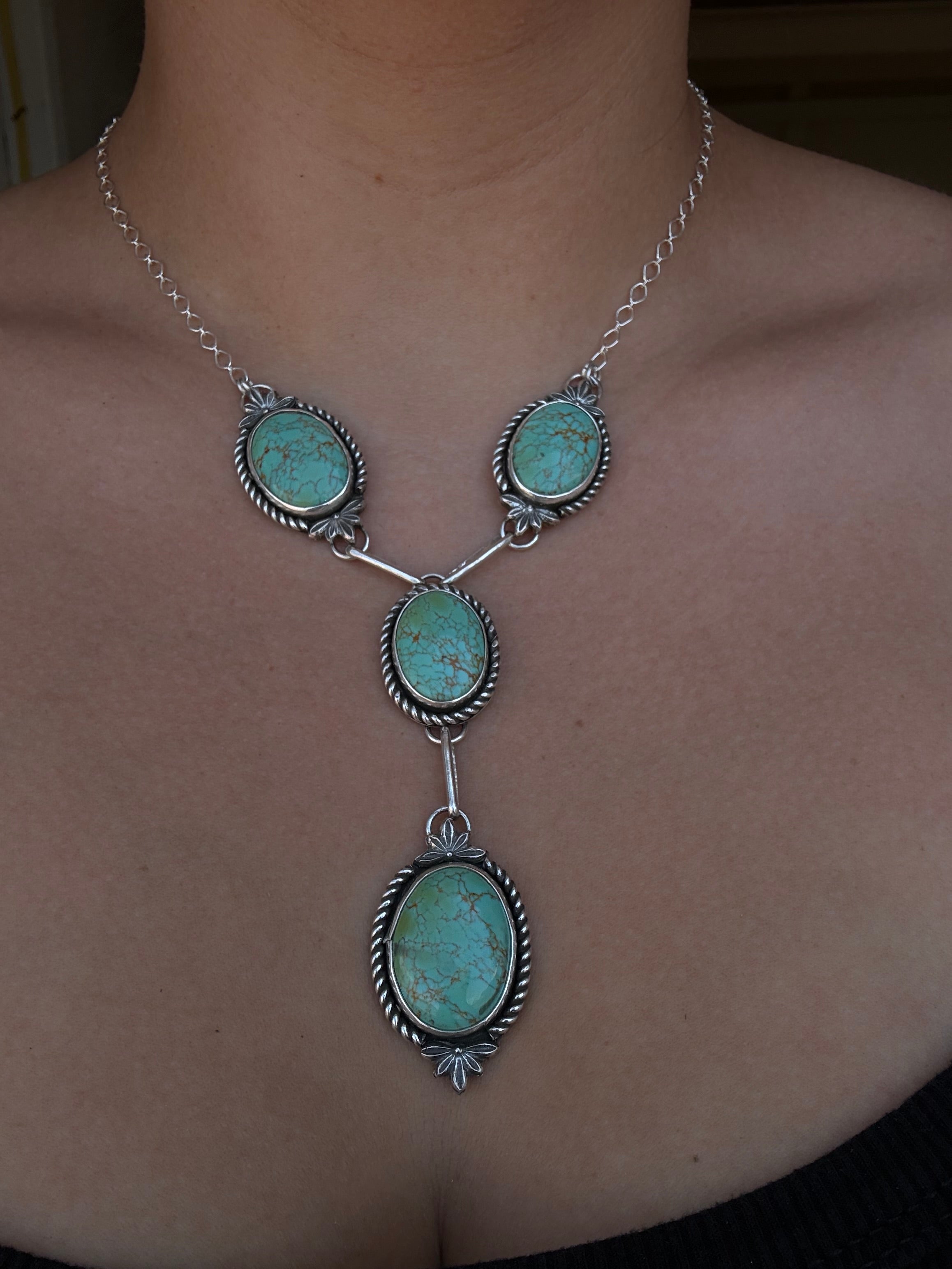 Turquoise Mountain Lariat Necklace