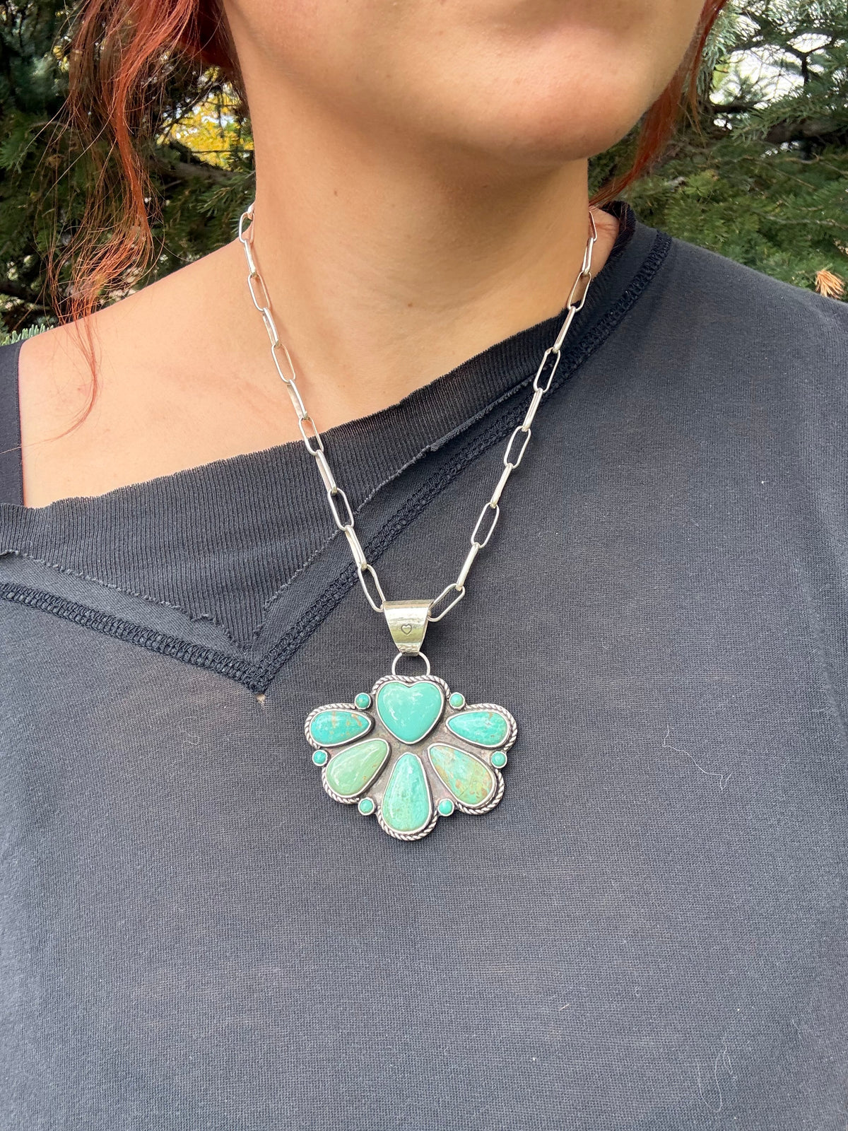 Kingman Heart Cluster Pendant