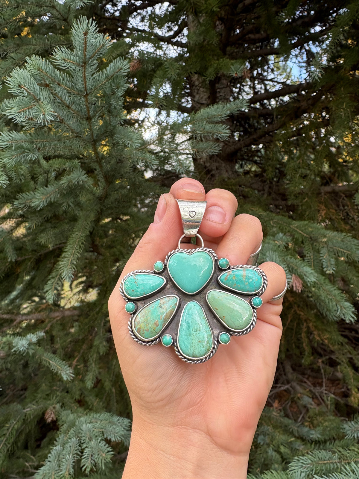 Kingman Heart Cluster Pendant