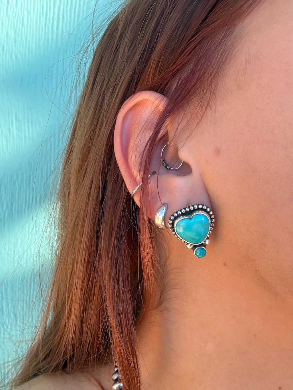 Kingman Heart Studs