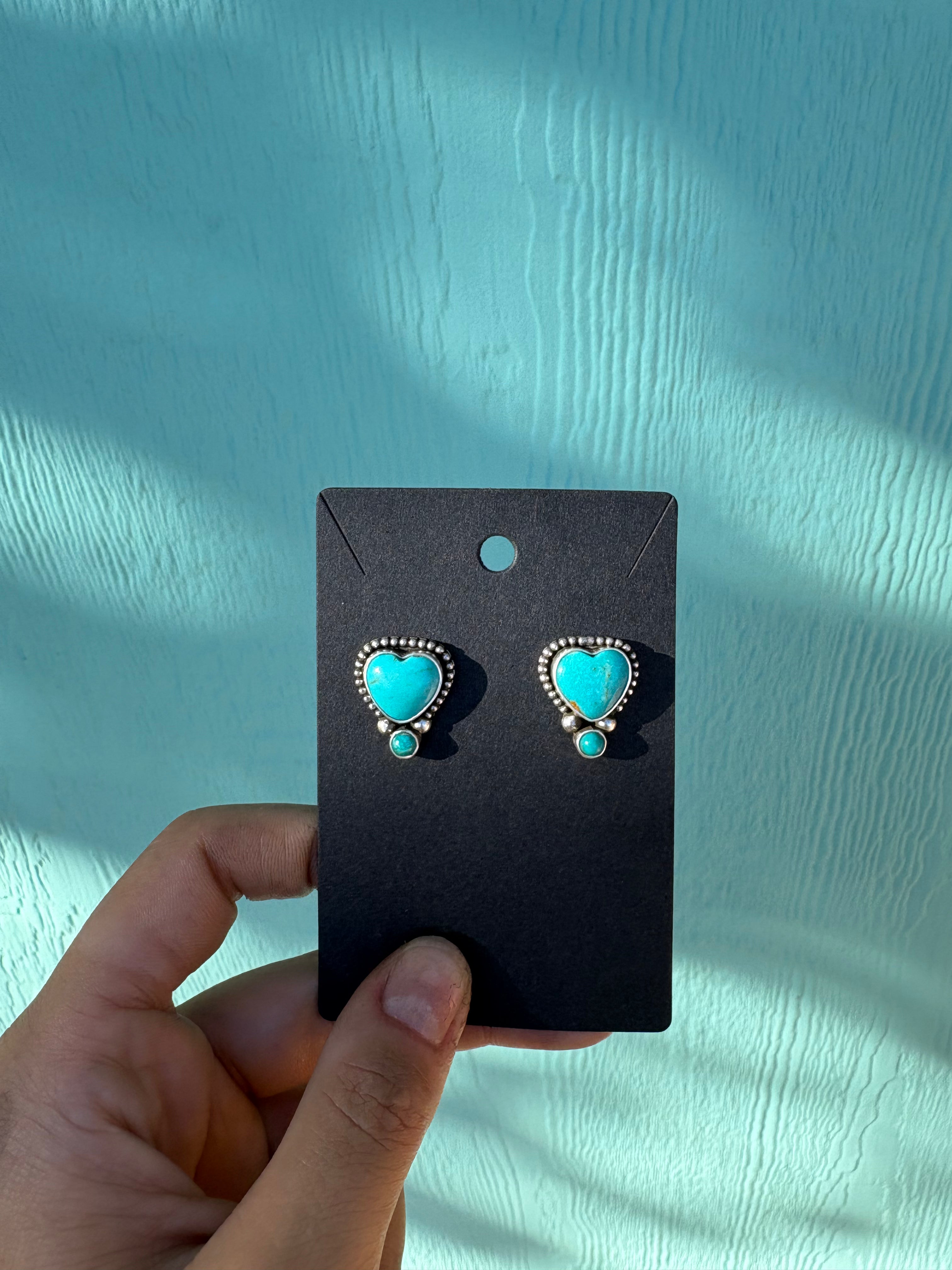 Kingman Heart Studs